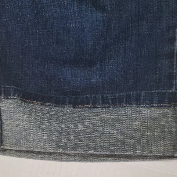 Vintage levis 515 Size 18 Capri Jeans Cuffed Retro blue denim flap back pockets - Picture 5 of 10